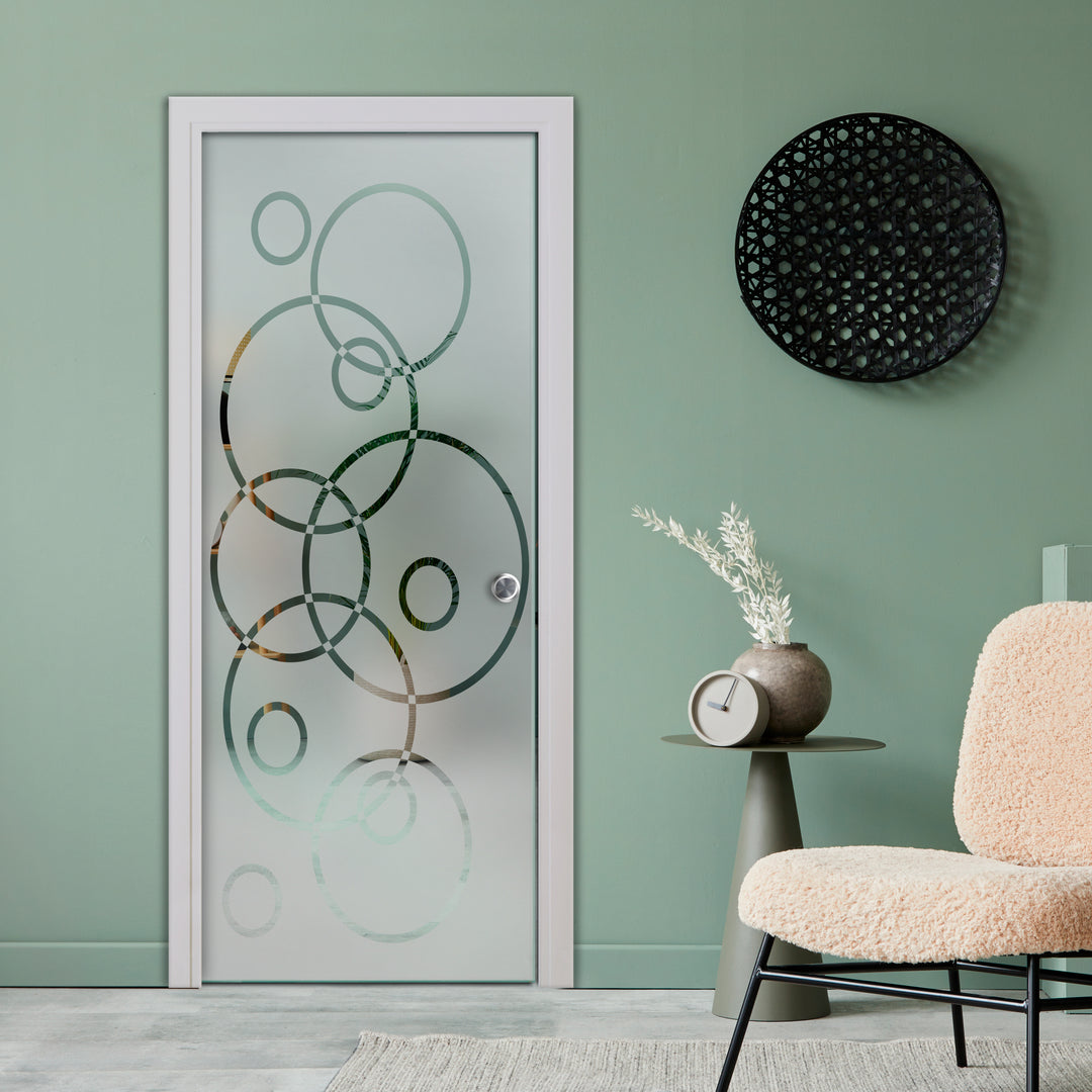 32" x 80" (Ready to Ship) Pocket Sliding Glass Door with Frosted Design | Semi-Private | ++Liquidation Sale++ - DoorDiscounter