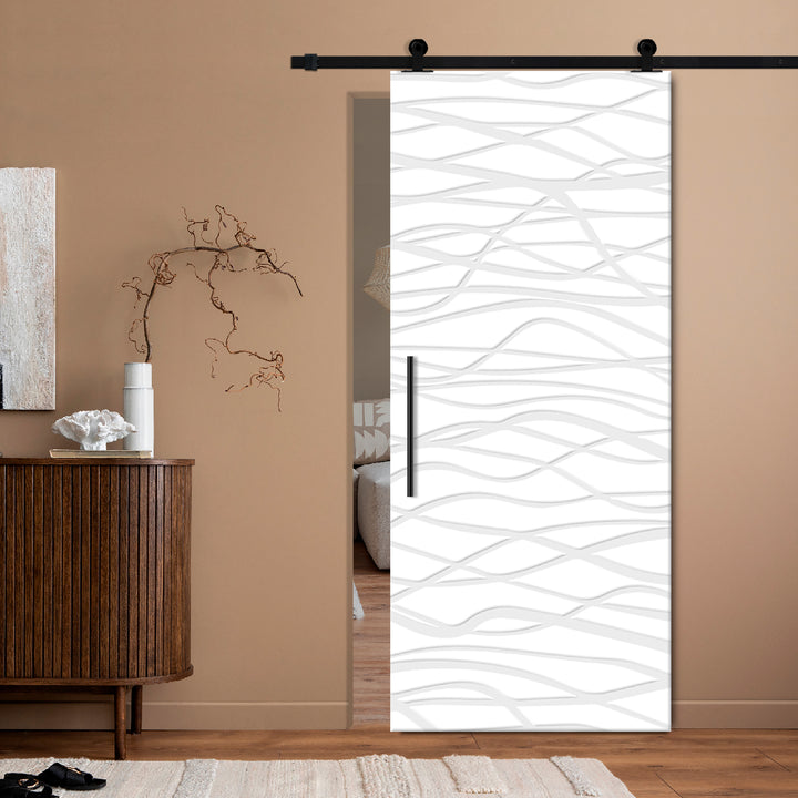 Modern Interior Flush Sliding Barn Door with CNC Router Design MICD - 1181 - DoorDiscounter