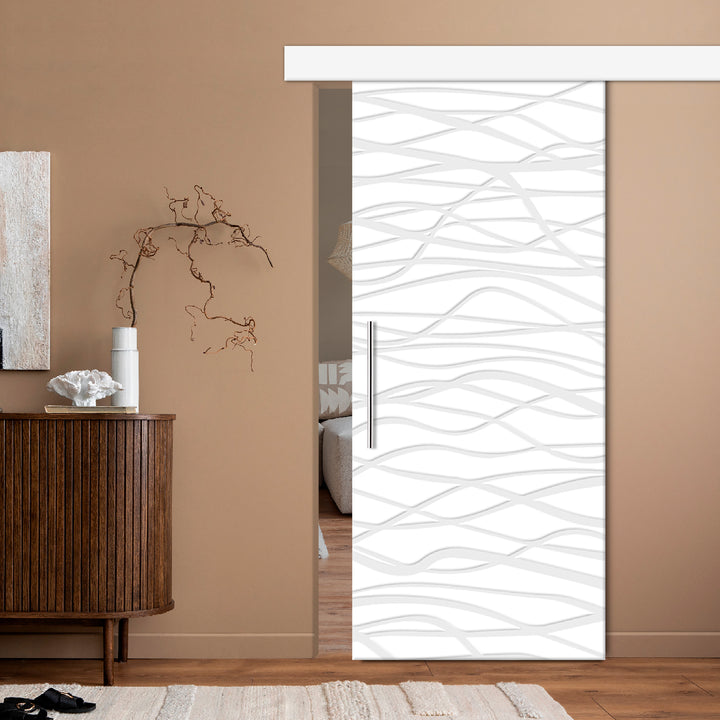 Modern Interior Flush Sliding Barn Door with CNC Router Design MICD - 1181 - DoorDiscounter