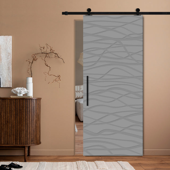 Modern Interior Flush Sliding Barn Door with CNC Router Design MICD - 1181 - DoorDiscounter