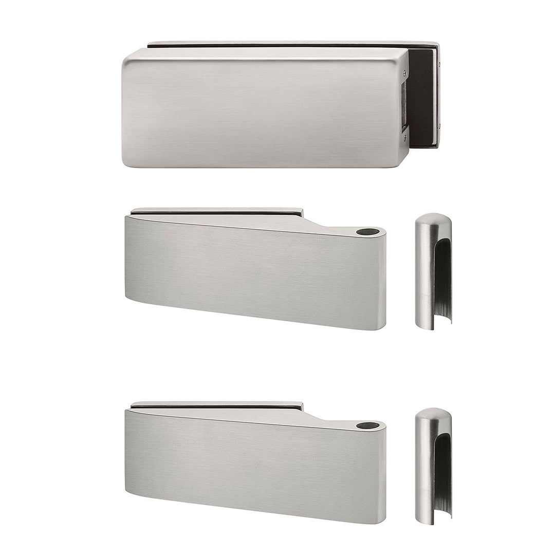 Stainless Steel Appearance Strike Box Square shaped for Glass Door Lock + Studio Hinges BNMK - 3196 - DoorDiscounter