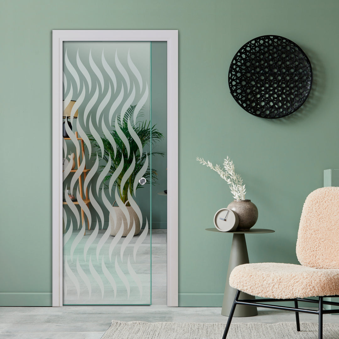 SLIDING POCKET GLASS DOOR WITH TRACK SYSTEM SPTS - 2562 - DoorDiscounter