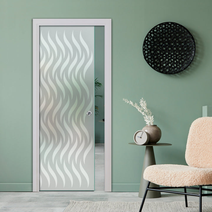 SLIDING POCKET GLASS DOOR WITH TRACK SYSTEM SPTS - 2562 - DoorDiscounter