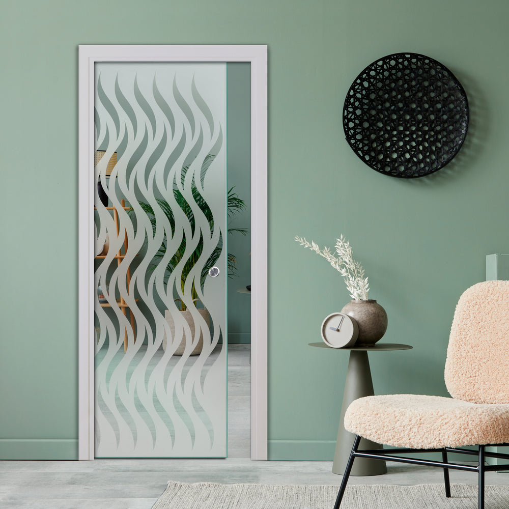 SLIDING POCKET GLASS DOOR WITH TRACK SYSTEM SPTS - 2562 - DoorDiscounter