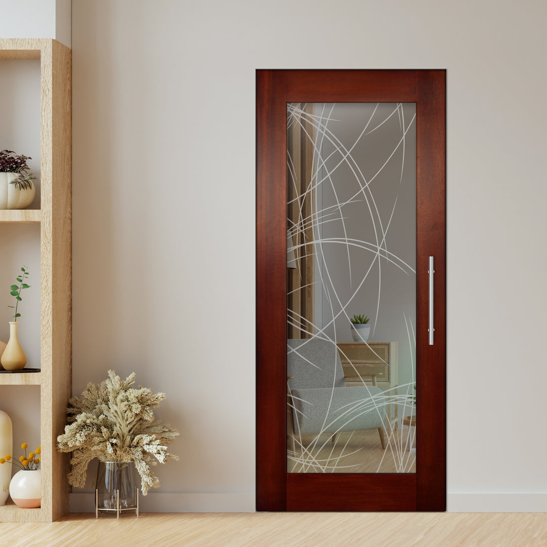 Self Closing Pivot Wooden Glass Door Pwgd - 0391 - DoorDiscounter