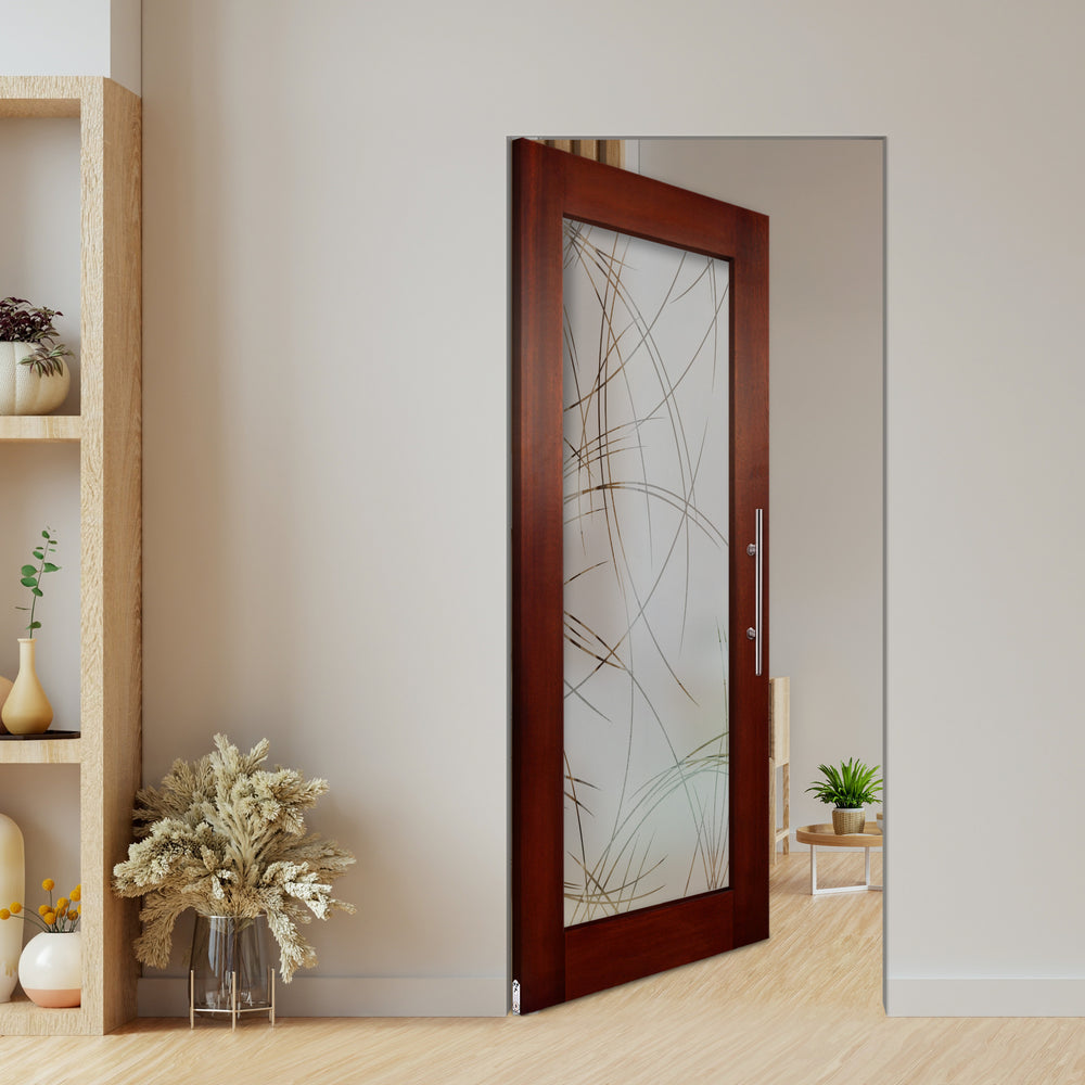Self Closing Pivot Wooden Glass Door Pwgd - 0391 - DoorDiscounter