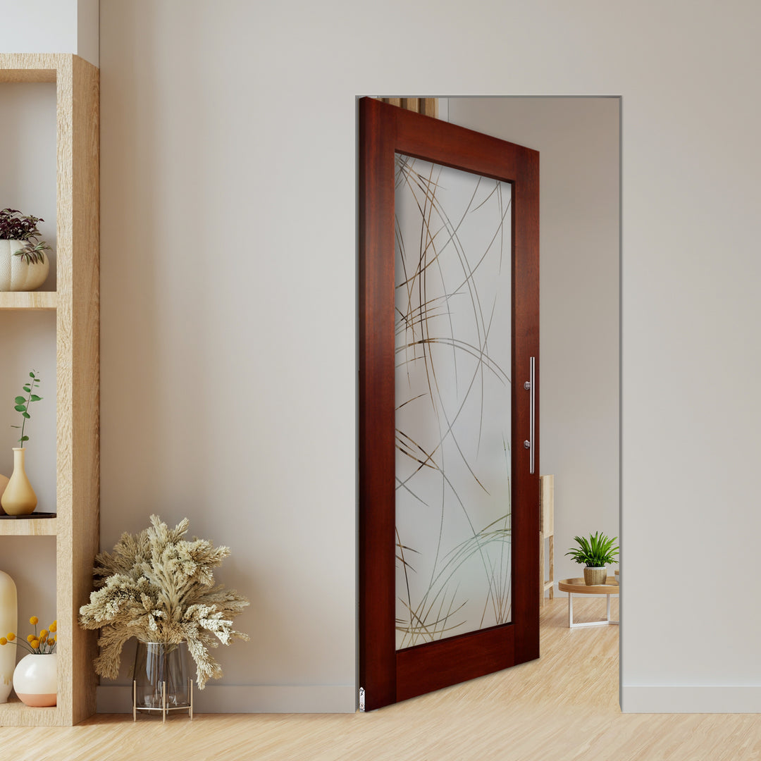 Self Closing Pivot Wooden Glass Door Pwgd - 0391 - DoorDiscounter
