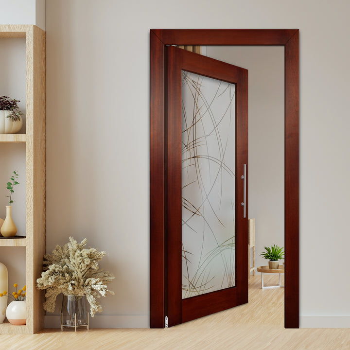 Self Closing Pivot Wooden Glass Door Pwgd - 0391 - DoorDiscounter