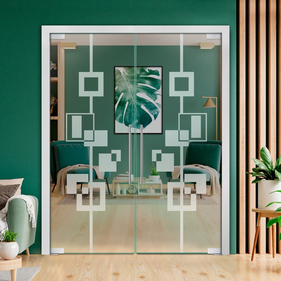 Frameless Double Pivot Glass Door with Self Closing Pivot Hinges FDPG - 2302 - DoorDiscounter
