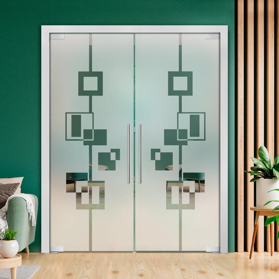 Frameless Double Pivot Glass Door with Self Closing Pivot Hinges FDPG - 2302 - DoorDiscounter