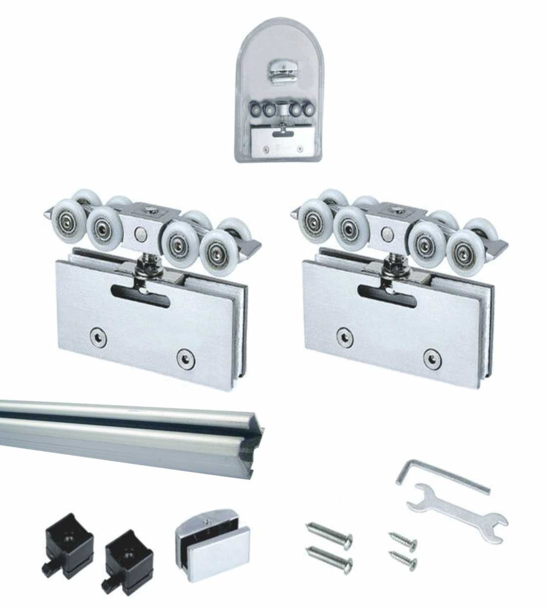 SLIDING POCKET GLASS DOOR WITH TRACK SYSTEM SPTS - 2562 - DoorDiscounter