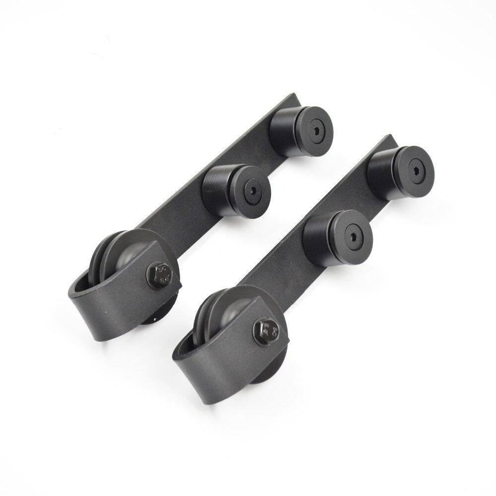 Frameless Industrial Glass Style Sliding Double Barn Door FIBD - 1380 - DoorDiscounter