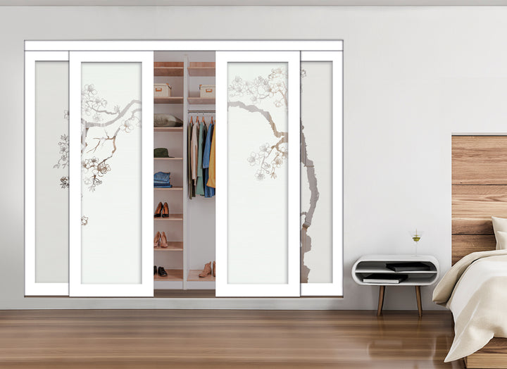 4 Leaf Mirror Effect Bypass Closet Door MEC4 - 0202 - DoorDiscounter