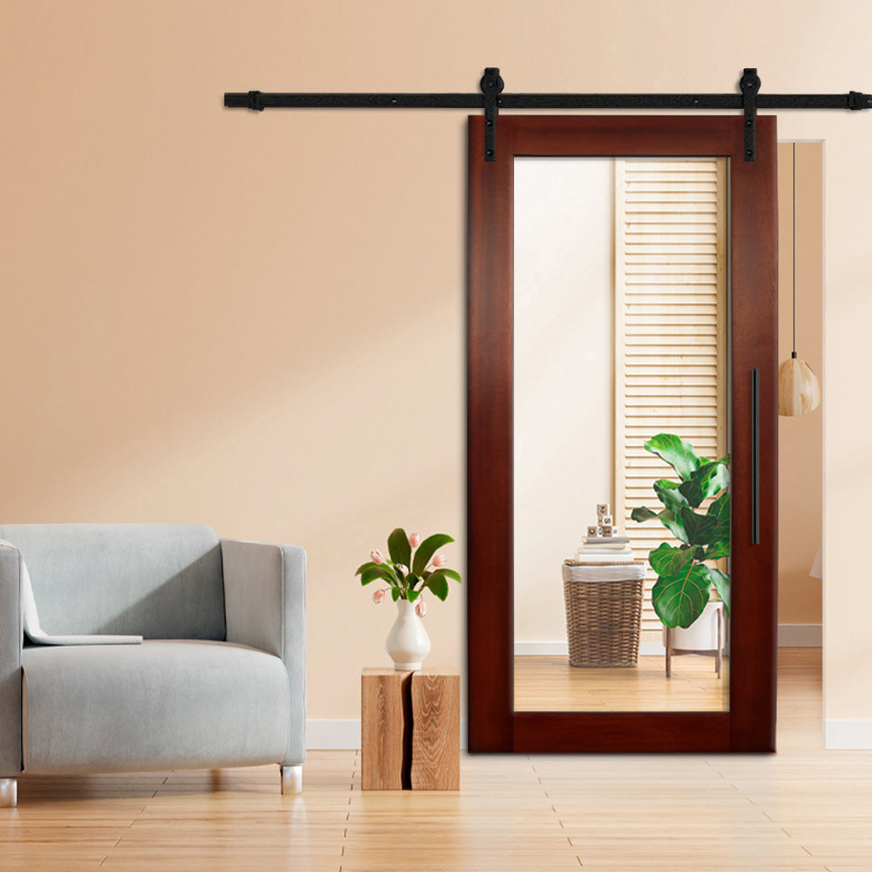 MIRROR SLIDING BARN DOOR WITH MIRROR PANEL MSPM - 3800 - DoorDiscounter