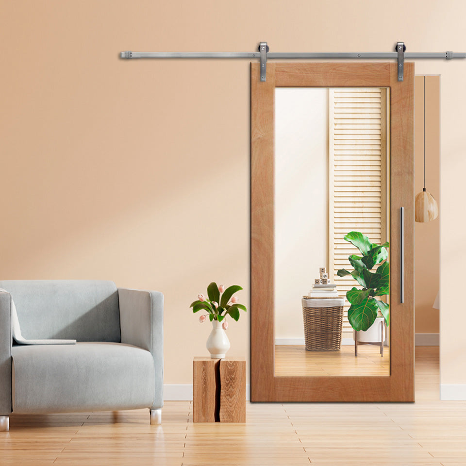 MIRROR SLIDING BARN DOOR WITH MIRROR PANEL MSPM - 3799 - DoorDiscounter