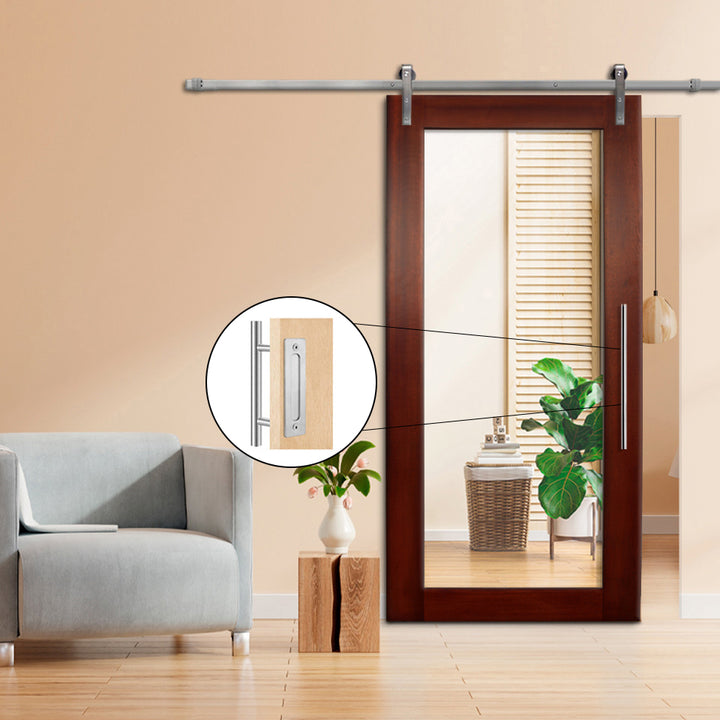 MIRROR SLIDING BARN DOOR WITH MIRROR PANEL MSPM - 3800 - DoorDiscounter