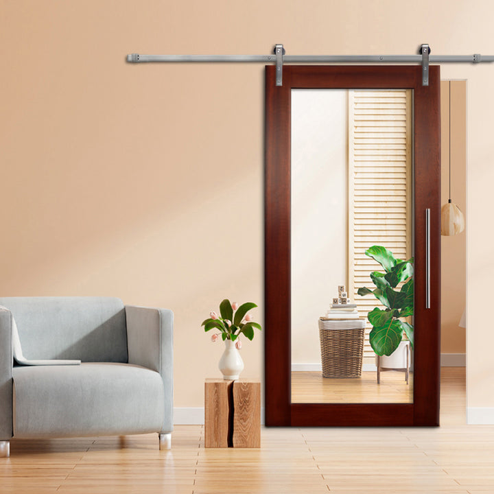 MIRROR SLIDING BARN DOOR WITH MIRROR PANEL MSPM - 3800 - DoorDiscounter