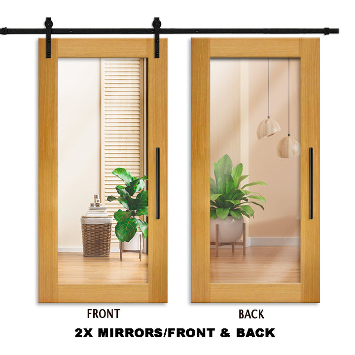MIRROR SLIDING BARN DOOR WITH MIRROR PANEL MSPM - 3633 - DoorDiscounter