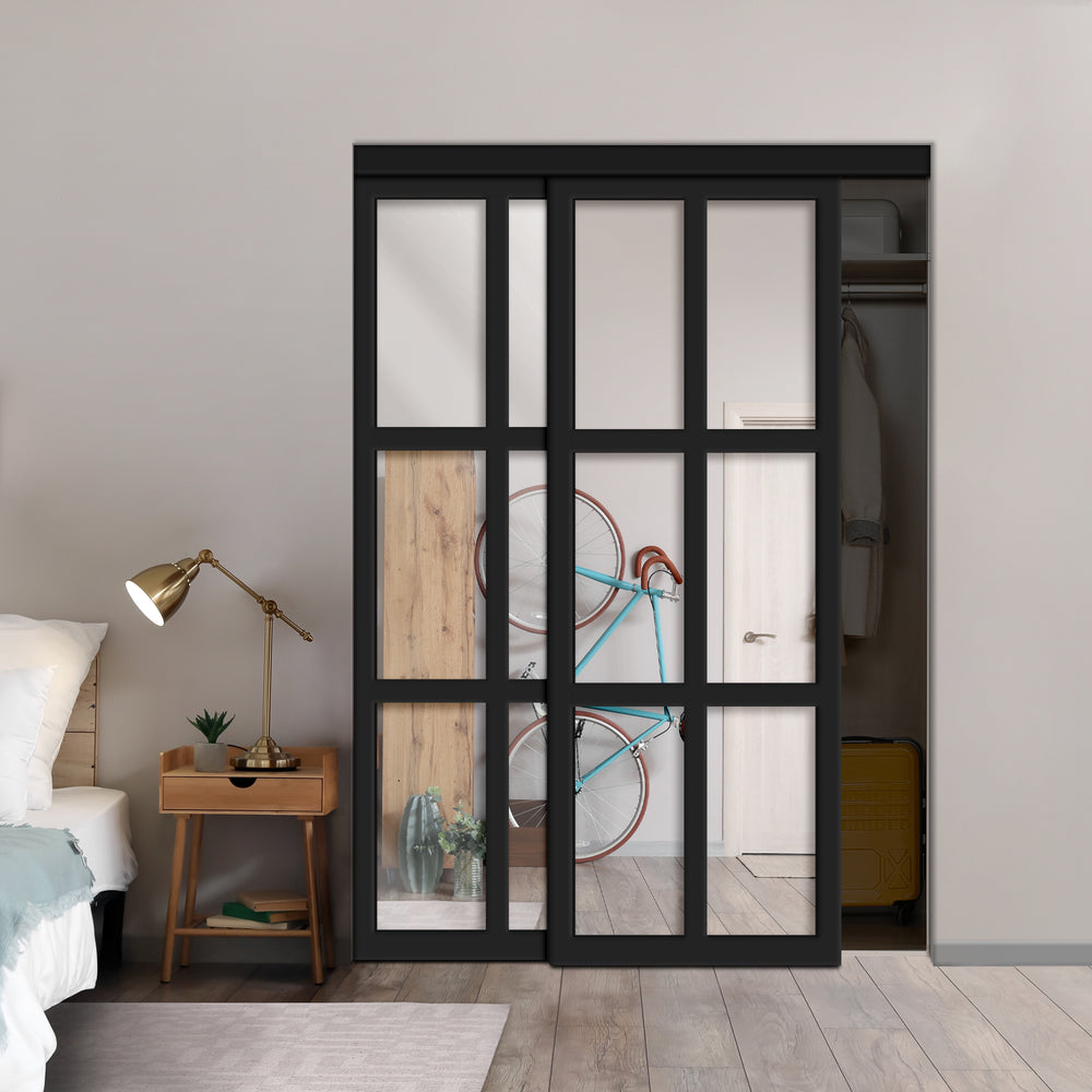 2 Panel Mirror Loft - Industrial Closet Sliding Doors BMSC - 3248 - DoorDiscounter