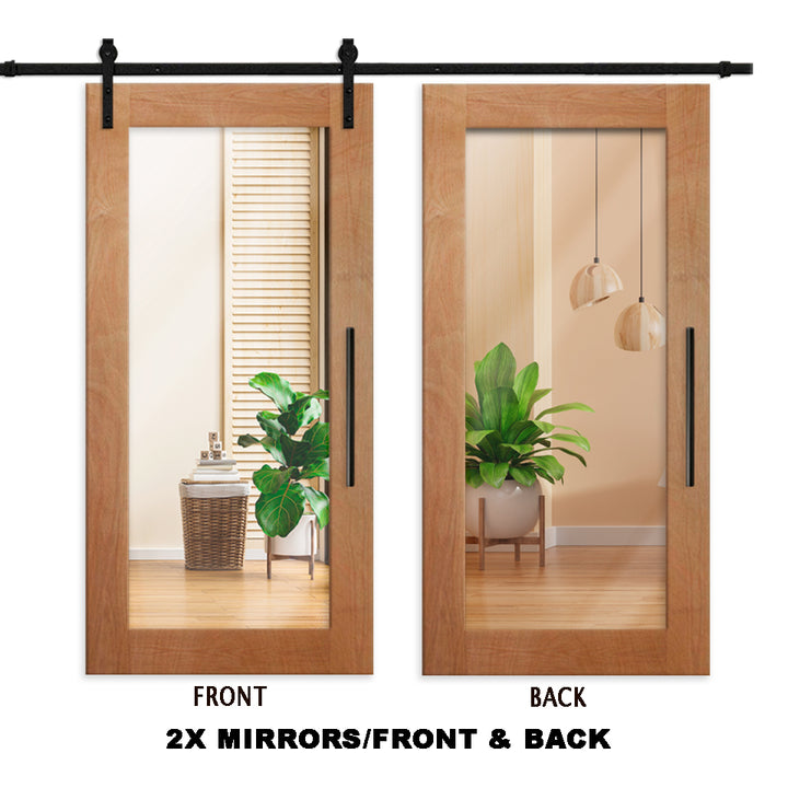 MIRROR SLIDING BARN DOOR WITH MIRROR PANEL MSPM - 3799 - DoorDiscounter