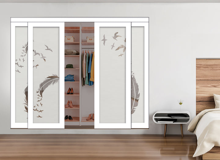 4 Leaf Mirror Effect Bypass Closet Door MEC4 - 0531 - DoorDiscounter