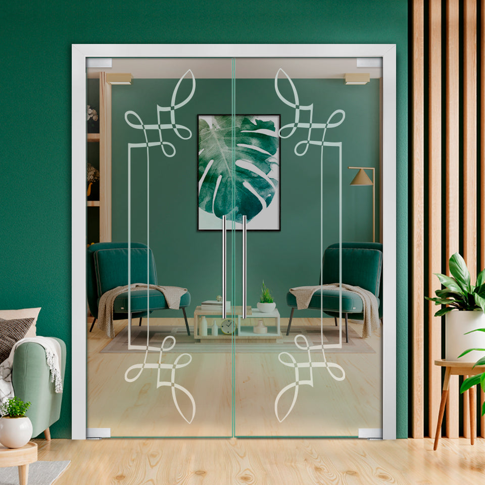 Frameless Double Pivot Glass Door with Self Closing Pivot Hinges FDPG - 2308 - DoorDiscounter