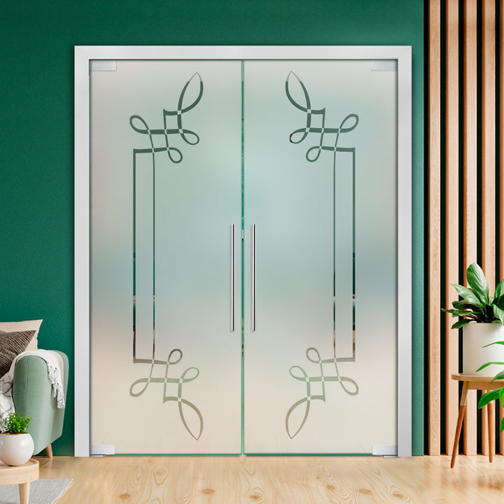 Frameless Double Pivot Glass Door with Self Closing Pivot Hinges FDPG - 2308 - DoorDiscounter