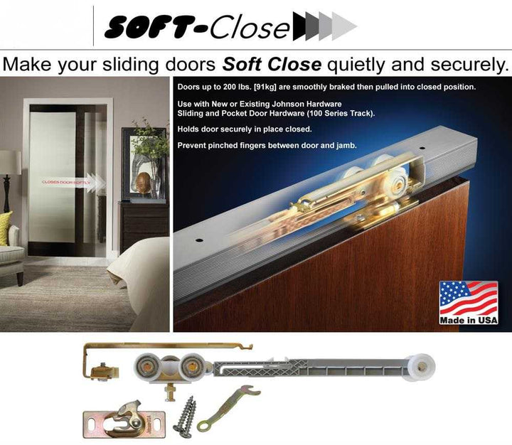 Soft Close Kit for Bypass Closet Door  1 Direction SC1D - 3613 - DoorDiscounter
