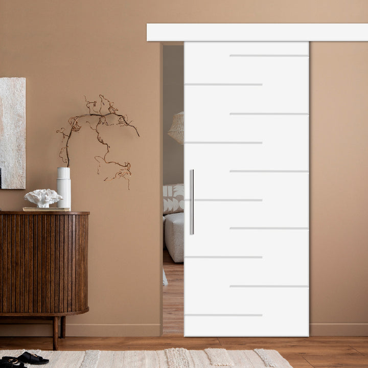 Modern Interior Flush Sliding Barn Door with CNC Router Design MICD - 3539 - DoorDiscounter