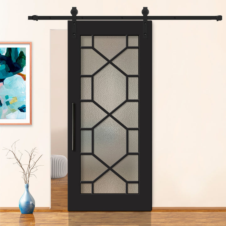 FRENCH 18 LITE SLIDING BARN DOOR WITH GLASS PANEL FDGP - 2848 - DoorDiscounter