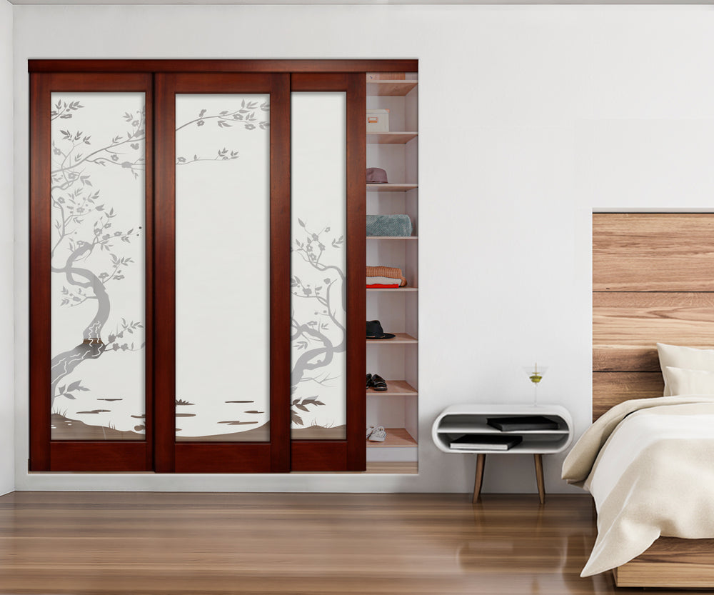 3 Leaf Mirror Effect Bypass Closet Door MEC3 - 0192 - DoorDiscounter