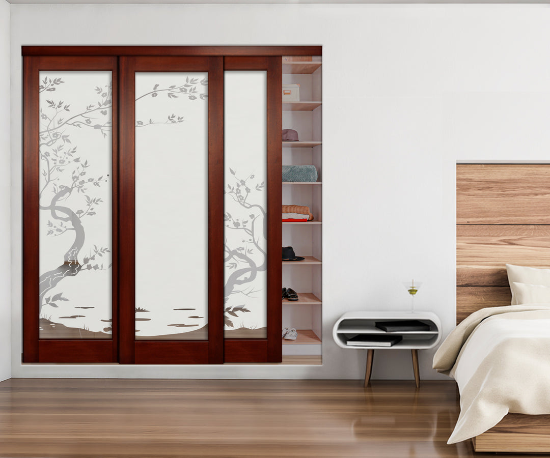3 Leaf Mirror Effect Bypass Closet Door MEC3 - 0192 - DoorDiscounter