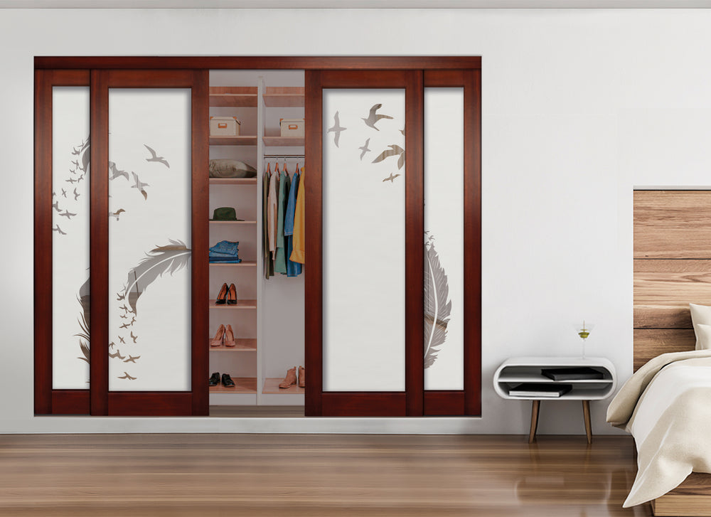 4 Leaf Mirror Effect Bypass Closet Door MEC4 - 0531 - DoorDiscounter