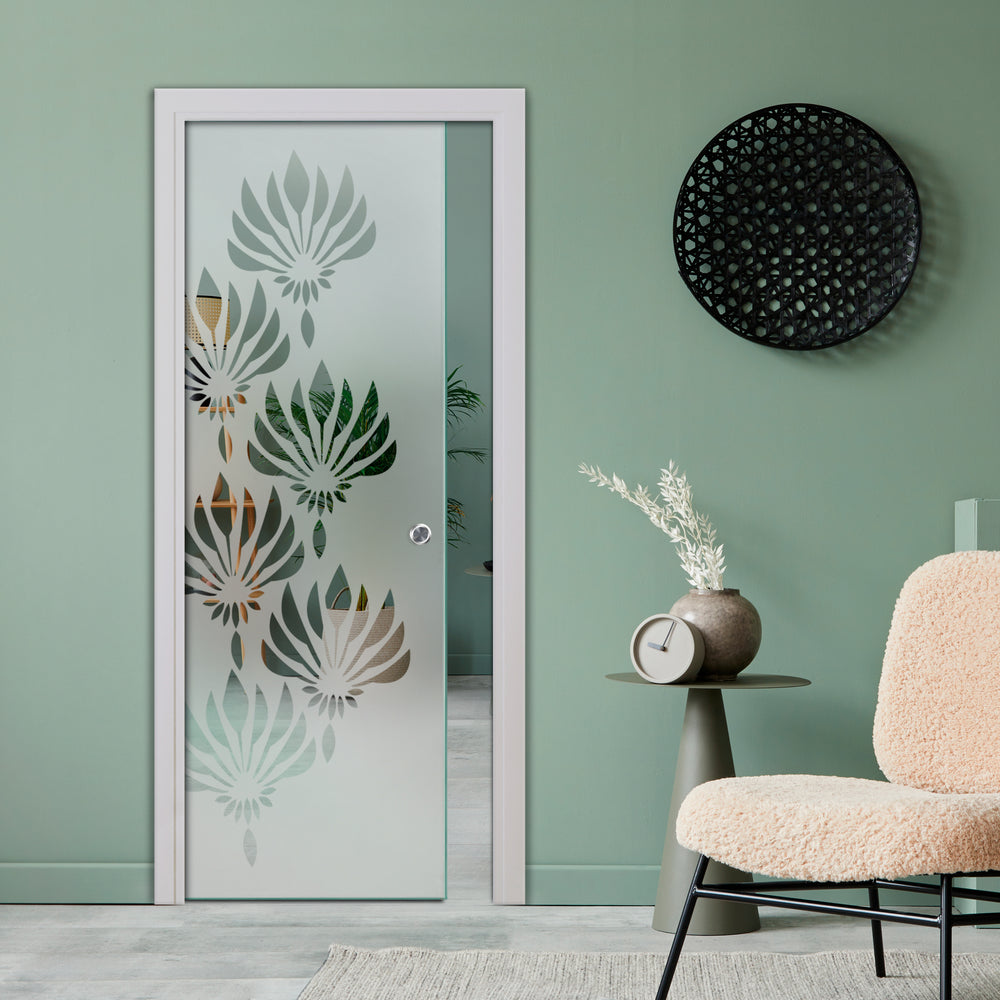 SLIDING POCKET GLASS DOOR WITH TRACK SYSTEM SPTS - 2574 - DoorDiscounter