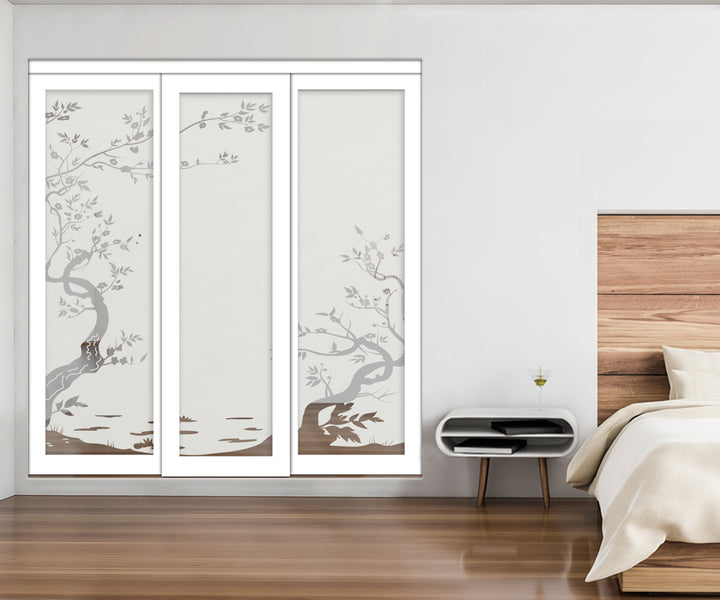 3 Leaf Mirror Effect Bypass Closet Door MEC3 - 0192 - DoorDiscounter