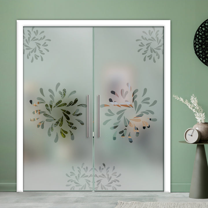 DOUBLE SLIDING POCKET GLASS DOOR WITH TRACK SYSTEM DPTS - 1395 - DoorDiscounter