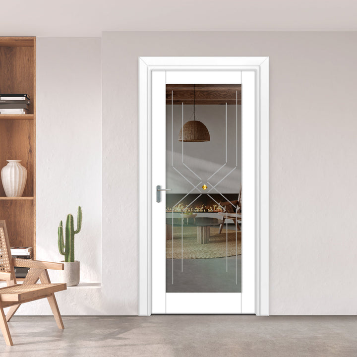 INTERIOR DOOR WITH FROSTED GLASS PANEL IDGP - 0095 - DoorDiscounter