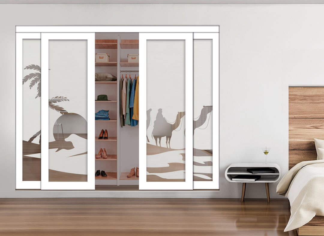 4 Leaf Mirror Effect Bypass Closet Door MEC4 - 0532 - DoorDiscounter
