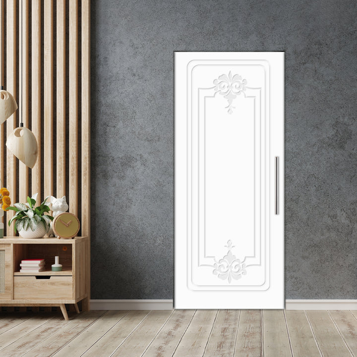 Self Closing Pivot Door with CNC Engraving Design PMR1 -  0585 - DoorDiscounter