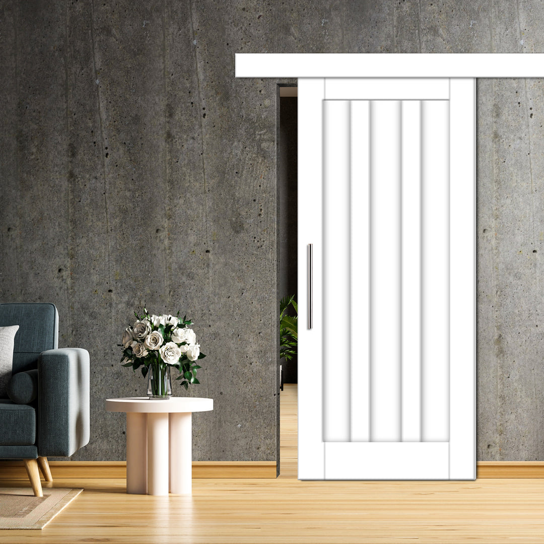 SHAKER PANEL SLIDING BARN DOOR SPSD - 3328 - DoorDiscounter