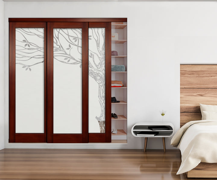 3 Leaf Mirror Effect Bypass Closet Door MEC3 - 0193 - DoorDiscounter