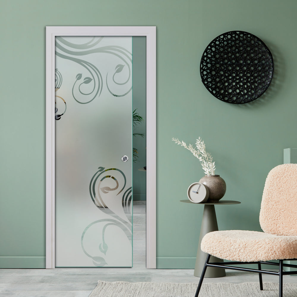 SLIDING POCKET GLASS DOOR WITH TRACK SYSTEM SPTS - 2577 - DoorDiscounter