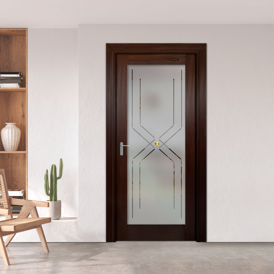 INTERIOR DOOR WITH FROSTED GLASS PANEL IDGP - 0095 - DoorDiscounter