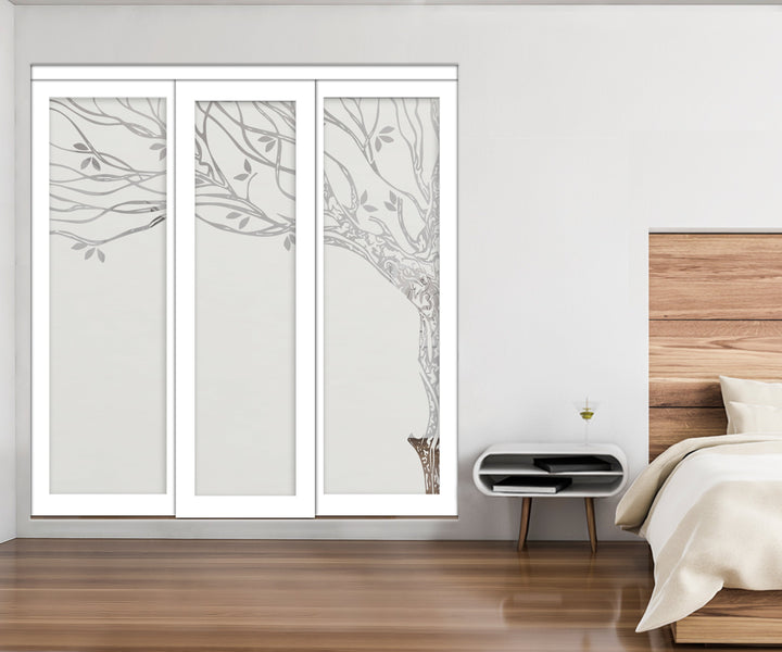 3 Leaf Mirror Effect Bypass Closet Door MEC3 - 0193 - DoorDiscounter