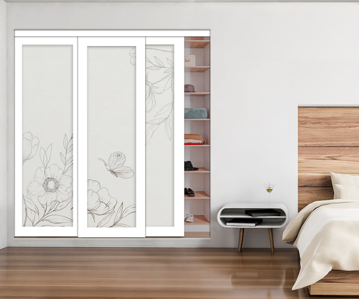 3 Leaf Mirror Effect Bypass Closet Door MEC3 - 0194 - DoorDiscounter