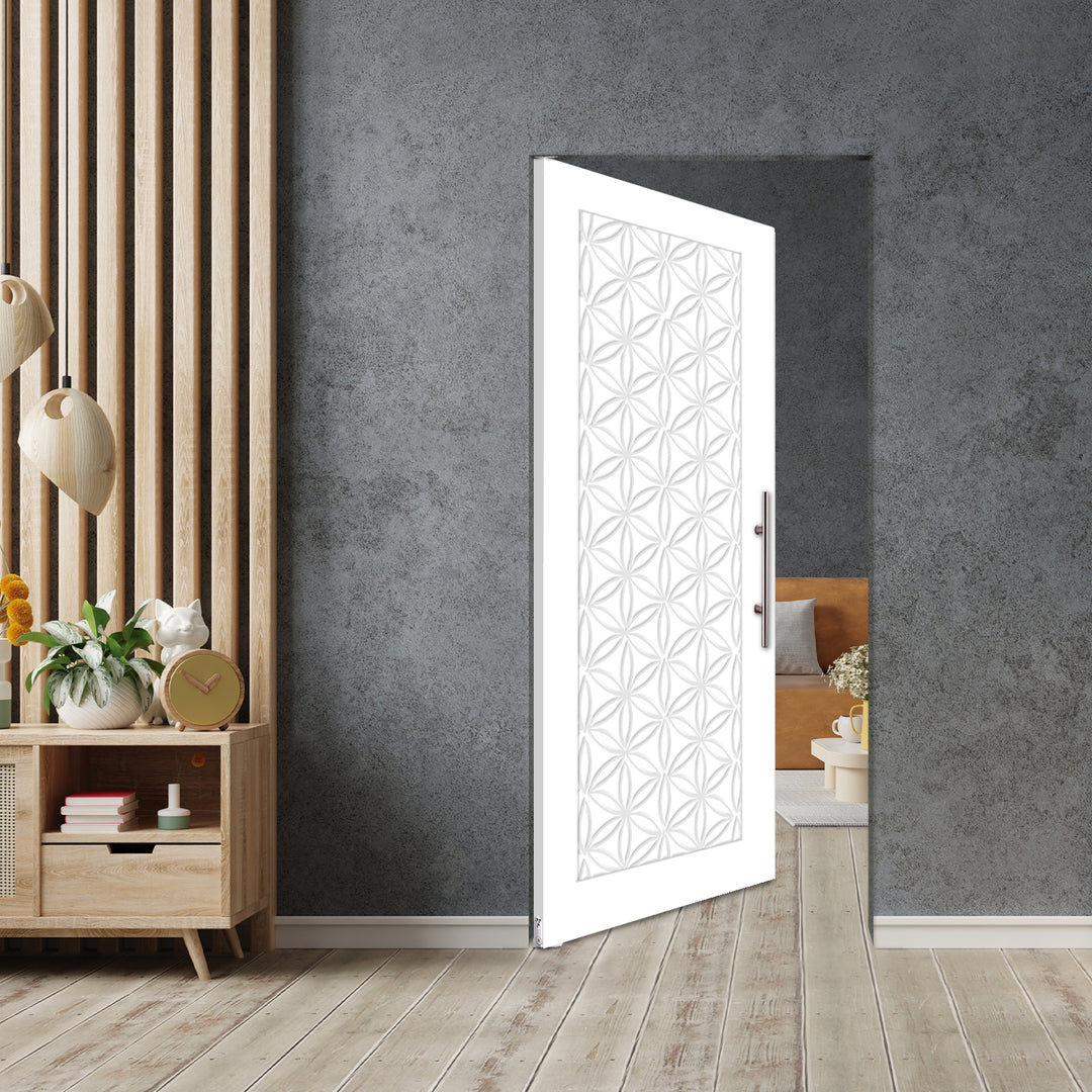 Self Closing Pivot Door with CNC Engraving Design PMR1 - 0586 - DoorDiscounter