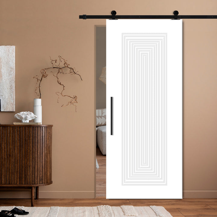 Modern Interior Flush Sliding Barn Door with CNC Router Design MICD - 1174 - DoorDiscounter