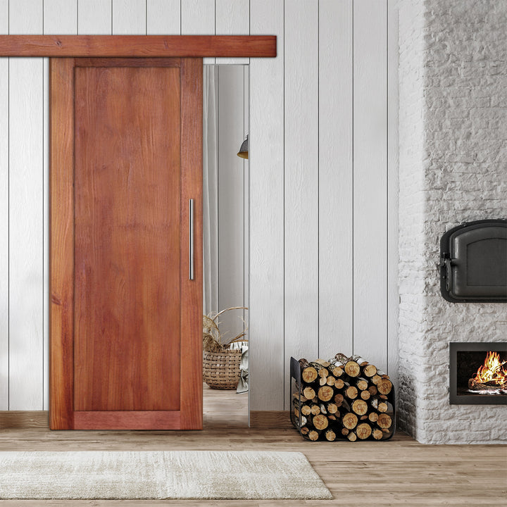 Rustic  Barn Door with Wire Brushed Pattern WBPD - 1065 - DoorDiscounter