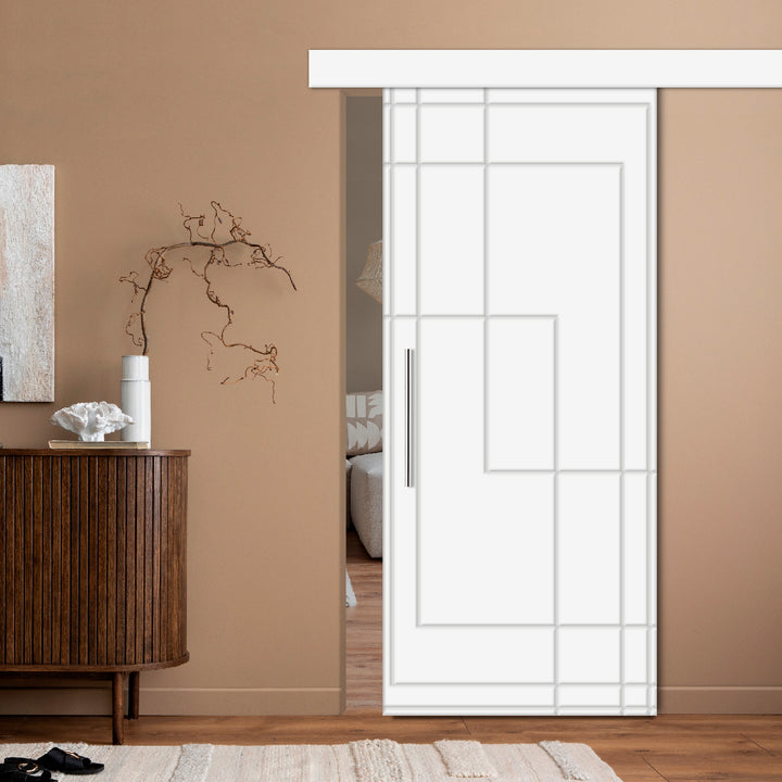 Modern Interior Flush Sliding Barn Door with CNC Router Design MICD - 1104 - DoorDiscounter