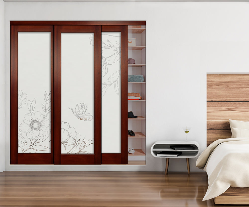 3 Leaf Mirror Effect Bypass Closet Door MEC3 - 0194 - DoorDiscounter